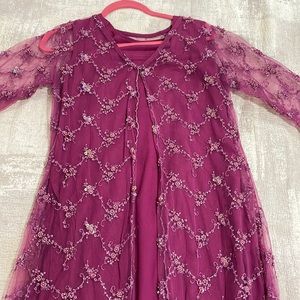 Magenta 3 pc kameez and trouser